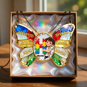 Autism Kids Suncatcher - Custom Photo Gifts For Autism Awareness Suncatcher Ornament 01NALU160326 - Ornament - GoDuckee