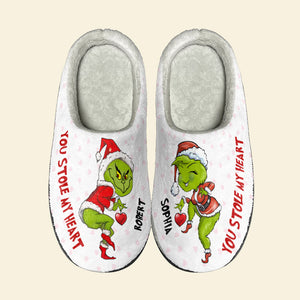 You Stole My Heart-Personalized Home Slippers-Gift For Him/ Gift For Her- Christmas Gift-06qhqn301023 - Shoes - GoDuckee