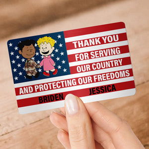 Personalized Gifts For Veteran Couples Aluminum Wallet Card 04TOLU110125HG - Wallet Card - GoDuckee