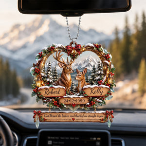 Deer Lover Christmas Gifts For Couple - Personalized Deer Couple Car Ornament 06palu010926