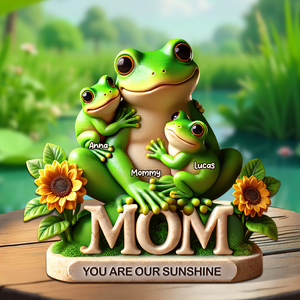 Frog Mom Plaque - Personalized Gift For Mom 03HUPU190425 - Shaped Plaques - GoDuckee
