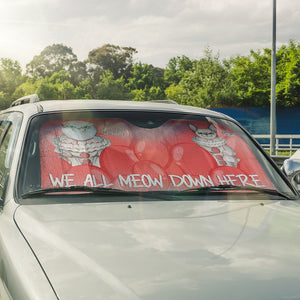 We All Meow Down Here, Personalized Windshield Sunshade, Gifts For Cat Lovers - Doormat - GoDuckee