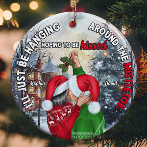 Personalized Ornament - Love Actually Couple Ceramic Circle Ornament - 01KAPO211123TM - Ornament - GoDuckee