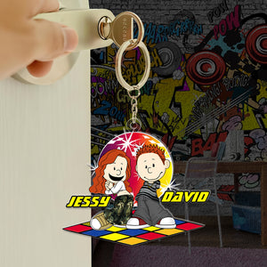 Personalized Gifts For Couple Acrylic Keychain Y2K Style Disco 01XQLU100125HG - Keychains - GoDuckee