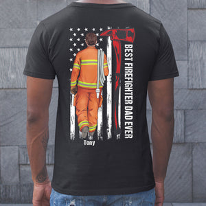 Best Firefighter Dad Ever Personalized Shirt, Gift For Father's Day - Shirts - GoDuckee