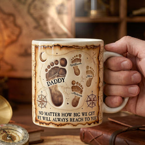 Dad Footprint Coffee Mug - Personalized Gifts For Dad 03TODH210526 - Coffee Mug - GoDuckee