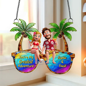Personalized Gifts For Couple Suncatcher Ornament, Tropical Vacation 01tgtn220725hg - Ornament - GoDuckee