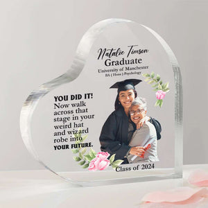 Custom Photo Gifts For Graduation Heart Plaque You Did It - Shaped Plaques - GoDuckee