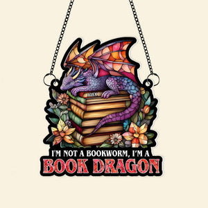 Personalized Gifts For Book Lover Suncatcher Ornament Dragon Reading Book 031XQMH060125 - Ornament - GoDuckee