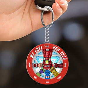 Dad We Love You 3000 07qhhn260523ha Personalized Keychain QNFBK - Keychains - GoDuckee