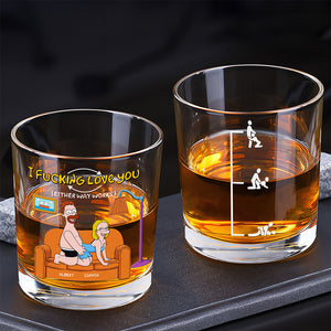 Naughty Couple Round Whiskey Glass - Personalized Gifts For Couple 01toqn160525pa - Whiskey Glass - GoDuckee