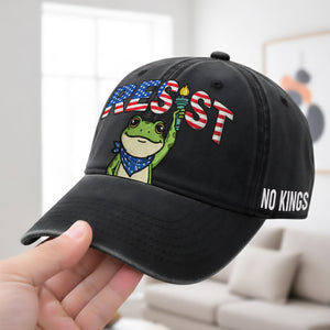Resist Frog Wash Cap – Stand for Liberty, No Kings 04paqn281025 - Caps - GoDuckee