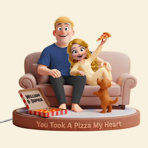 Sofa Pizza Couple Acrylic Light Box Personalized Gifts 01totn291125 - Light Box - GoDuckee