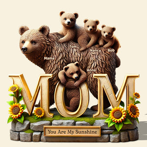 Bear Mom Acrylic Plaque Gifts For Mom 02HUDT180425 - Shaped Plaques - GoDuckee