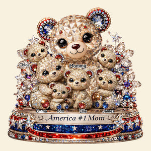 Mother Bear x America 250th Anniversary Acrylic Plaque - Personalized Gifts For Mothers 03todt060326 - Shaped Plaques - GoDuckee