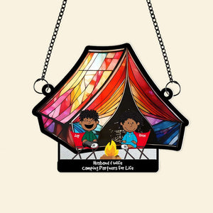 Personalized Gifts For Couple Suncatcher Ornament Camping Couple 04KAMH131224HH - Ornament - GoDuckee
