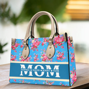 Personalized Gifts For Mom Leather Bag Dongbei Flower Pattern - Leather Bag - GoDuckee