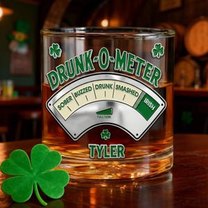 St Patrick's Day Drunk 11oz Round Glass - Personalized Gifts For St Patrick's Day 05HULU201225 - Glass - GoDuckee