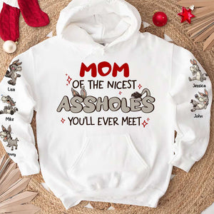 Family Of The Nicest Assholes, Family Gift, Personalized Shirt, Funny Donkey Family Shirt - AOP Products - GoDuckee