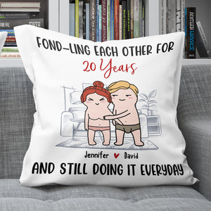 Fond-Ling Each Other, Gift For Couple, Personalized Pillow, Funny Couple Pillow, Couple Gift - Pillow - GoDuckee