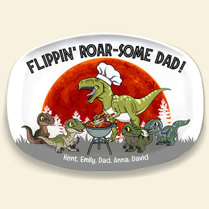 Dinosaur Flippin' Roar-Some Dad 05dnqn070623 Personalized Resin Plate - Resin Plate - GoDuckee