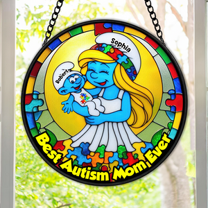 Personalized Gifts For Autism Mom Stained Glass, Blue Character 01tgpu210225 - Ornament - GoDuckee