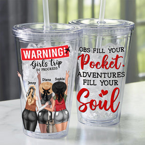 Best Travel Girls, Personalized 16oz Acrylic Tumbler, Gifts For Travel Girls, Gifts For Travel Lovers - Tumbler Cup - GoDuckee