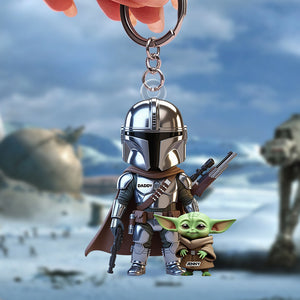 Warrior Dad Keychain Personalized Gifts For Dad 03OHTN300425 - Keychains - GoDuckee