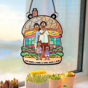 Personalized Gifts For Family Suncatcher Ornament, Love Makes A Family 04tgpu120225hg - Ornament - GoDuckee