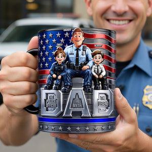American Police Dad Magic Mug - Personalized Gifts For Police Officer, Sheriff, Captain Dad 05qhqn220526 - Coffee Mug - GoDuckee
