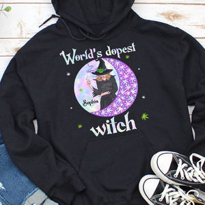 World's Dopest Witch, Personalized Weedhead Shirt, Gift For Witch Lover - Shirts - GoDuckee