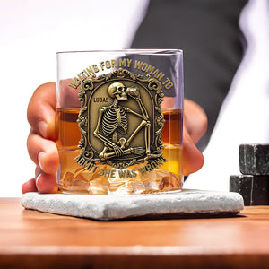 Funny Skeleton Drinking Whiskey Glass, Personalized Gifts For Husband & Boyfriend 02qhtn070825 - Whiskey Glass - GoDuckee