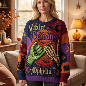 Witch Ugly Sweater - Personalized Gifts For Halloween 02huqn120826 - AOP Products - GoDuckee