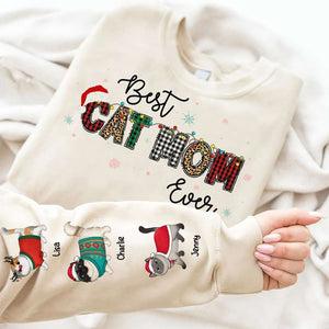 Best Cat Mom/Dad Ever, Gift For Cat Lover, Personalized 3D Shirt, Christmas Cat Shirt, Christmas Gift - AOP Products - GoDuckee