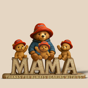 Personalized Gift For Mom Acrylic Plaque- Mama & Her Little Cubs - Shaped Plaques - GoDuckee