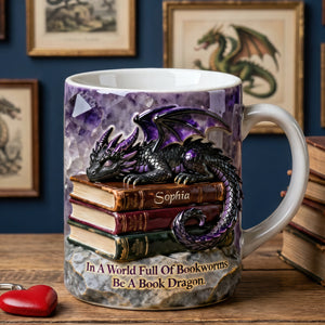 Book Dragon Coffee Mug - Personalized Gifts For Book Lovers 02naqn140126 - Coffee Mug - GoDuckee