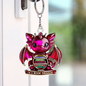 Book Dragon Keychain - Personalized Gifts For Book Lovers 04tgtn050625 - Keychains - GoDuckee