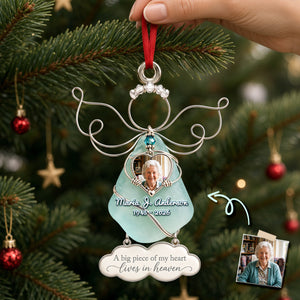 Angel Heaven Seaglass Ornament - Personalized Gifts For Remember Christmas Ornament 04NADH290926