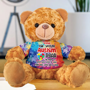 Personalized Gifts For Autistic Bear With Shirt 01HUDT260225 - Bear - GoDuckee