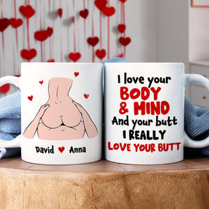 Personalized Gifts For Couple Coffee Mug I Love Your Body And Mind - Coffee Mugs - GoDuckee