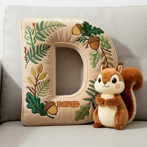 Squirrel Alphabet Initial Letter Custom Shaped Pillow - Personalized Gifts For Kids 02pgtn101225 - Pillow - GoDuckee