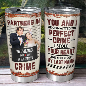 Partners In Crime, Personalized Tumbler, Married Couple Gifts - Tumbler Cup - GoDuckee