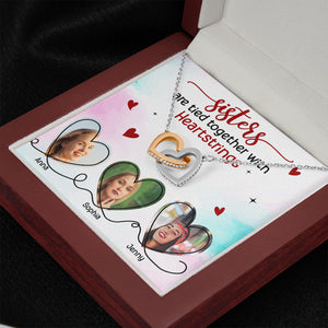 Sisters Are Tied Together With Heartstrings, Personalized 05HUTN231223 Interlocking Hearts Necklace - Jewelry - GoDuckee