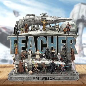 Personalized Gifts For Teacher Acrylic Plaque, Best Teacher In The Galaxy 05QHQN260525 - Shaped Plaques - GoDuckee