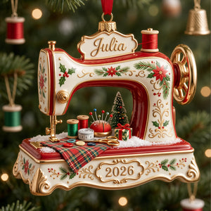 Sew Merry & Bright Christmas Ornament - Personalized Gifts For Sewing Lovers 01PGLU141026 - Ornament - GoDuckee