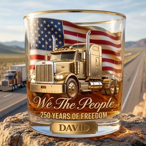 250 Years Of Freedom Round Glass - Personalized Gifts For Trucker Lovers 03pglu110626