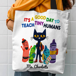 Cat Teacher Tote Bag Personalized Gifts For Teacher 03PGDT010725 - Tote Bags - GoDuckee