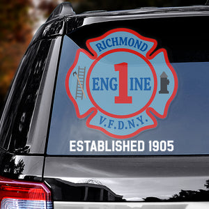 Custom Fire Department Badge Gifts For Firefighter Car Decal 05qhqn300724 - Decal Sticker - GoDuckee