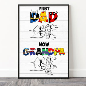 First Dad Now Grandpa Personalized Canvas Print-01QHTN250523HH - Poster & Canvas - GoDuckee