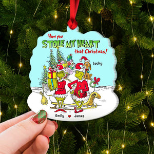 How You Stole My Heart That Christmas, Couple Gift, Personalized Acrylic Ornament, Green Monster Couple Ornament, Christmas Gift 05HTHN260923 - Ornament - GoDuckee
